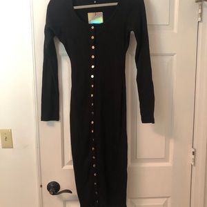 Black midi dress